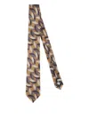 Errico Formicola Leaf-pattern Silk Tie In Brown