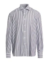 Errico Formicola Napoli Man Shirt Charcoal Size 17 ½ Cotton, Polyamide, Elastane In Gray