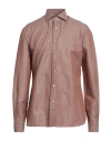 Errico Formicola Napoli Man Shirt Light Brown Size 16 Cotton, Linen In Sand