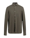Errico Formicola Napoli Man Shirt Military Green Size 15 Cotton In Green