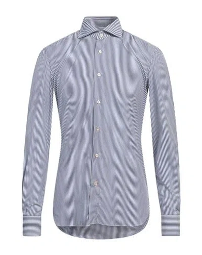 Errico Formicola Napoli Man Shirt Navy Size 15 Cotton In Blue