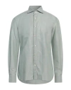 Errico Formicola Napoli Man Shirt Sage Green Size 17 ½ Cotton, Linen