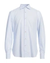 Errico Formicola Napoli Man Shirt Sky Blue Size 16 Cotton, Elastane