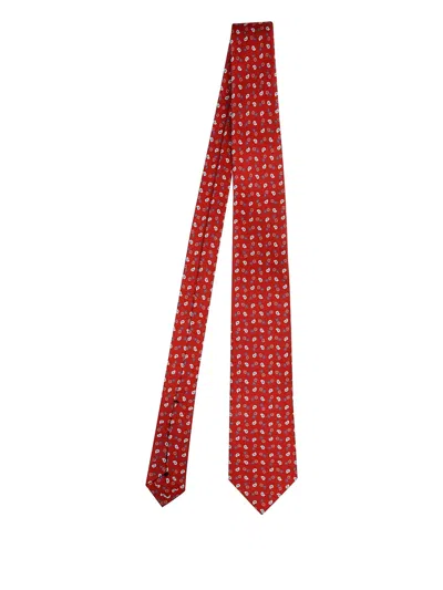 Errico Formicola Paisley-pattern Silk Tie In Brown