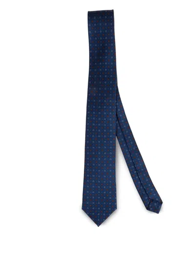 Errico Formicola Patterned Silk Tie In Blue