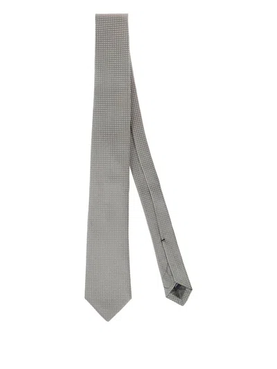 Errico Formicola Patterned Wool Tie In Gray