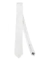 Errico Formicola Ribbed Silk Tie In White