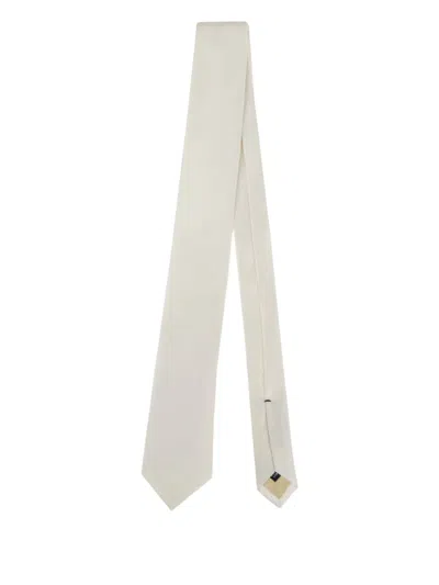 Errico Formicola Silk Tie In White