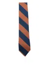Errico Formicola Striped Silk Tie In Blue