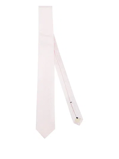 Errico Formicola Striped Silk Tie In Pink