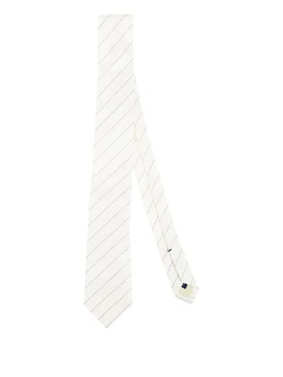 Errico Formicola Striped Tie In White
