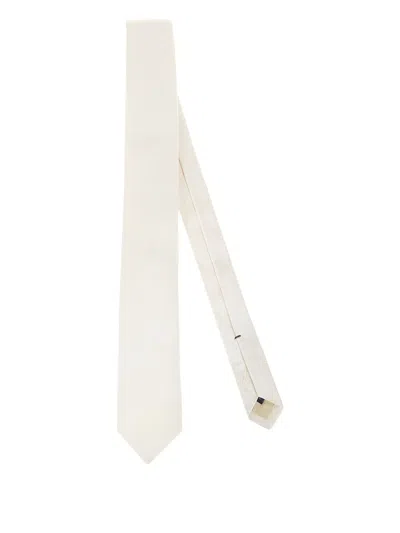 Errico Formicola Textured Wool Tie In White