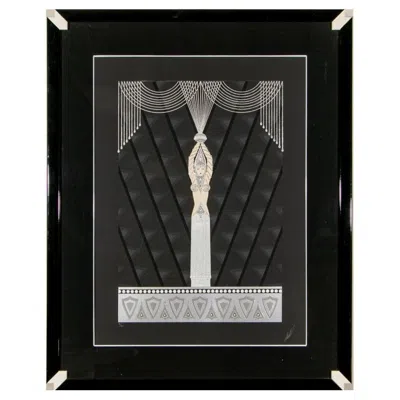 Pre-owned Erte '1892-1990' "pearls And Diamonds" Ltd Ed Serigraph, Signed And Numbered In Black