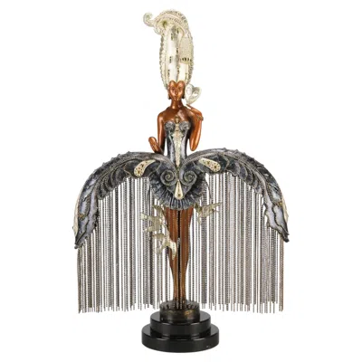 Pre-owned Erte Limited Edition Cold Painted Bronze Entitled "her Secret Admirers" By Erté In Gold