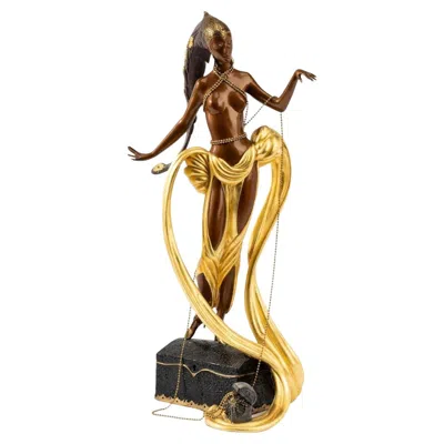 Pre-owned Erte Pleasure Of The Courtesanbronze Sculpture By Erté, '1988' In Gold