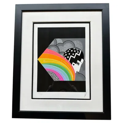 Pre-owned Erte Romain De Tirtoff Aka  The Tempest Limited Edition Art Deco Motif Serigraph In Gray