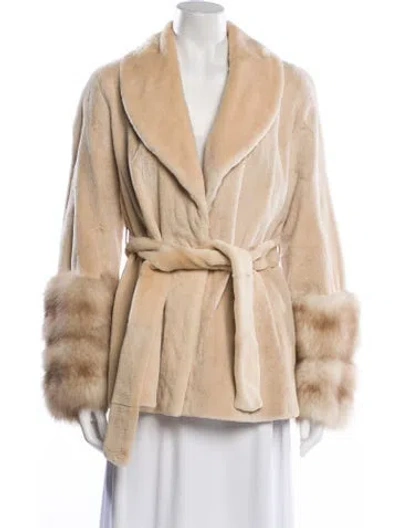 Pre-owned Erton Mink Fur Jacket In Neutral