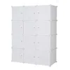 Eruule 12 Cube Organizer Stackable Plastic Cube Storage Shelves Design Multifunctional Modular Closet Cabin In White