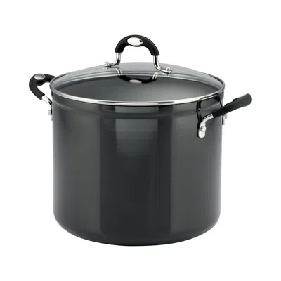 Eruule 12 Qt Style Gray Ns Covered Stock Pot In Black