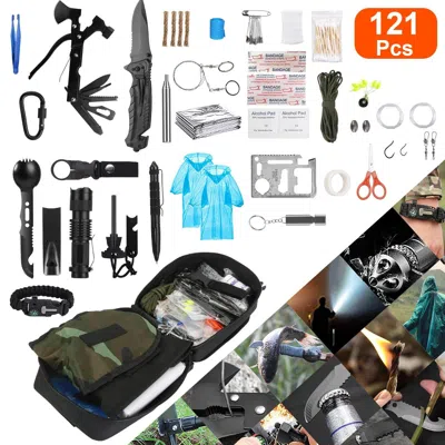Eruule 121pcs Survival Kits Professional Emergency Survival Gear Tactical First Aid Kit Supplies For Outdoo In Black