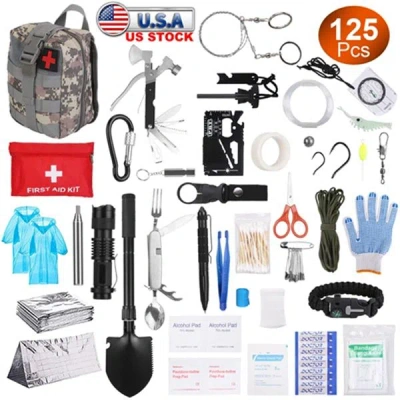 Eruule 125 In 1 Survival Kits, Gifts For Men, Professional Survival Gear Equipment Tools First Aid Supplies In Grey