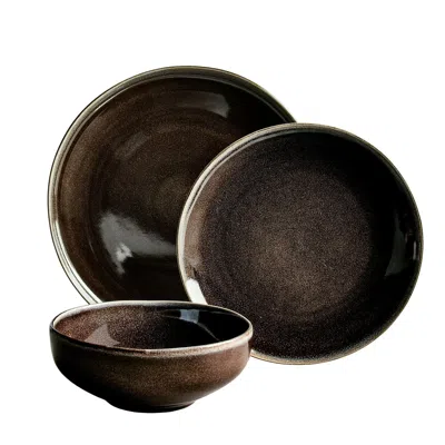 Eruule 12-piece Stoneware Dinnerware Set, Gray