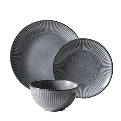 Eruule 12-piece Stoneware Dinnerware Set Grey