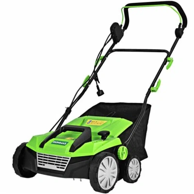 Eruule 13 Inch 12 Amp Electric Scarifier With Collection Bag And Removable Blades Electric Lawn Dethatcher 