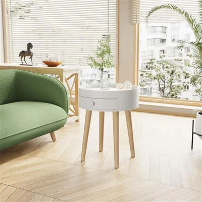 Eruule 18"h Storage Drawer Bedside Table Bedside Table Sofa Side Coffee Table Furniture Living Room