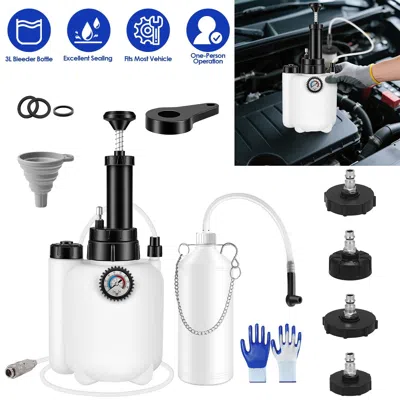 Eruule 1pc 3l Manual Brake Bleeder Kit One Person Brake Bleed Vacuum Pump Automotive Brake Fluid Bleeding K In White