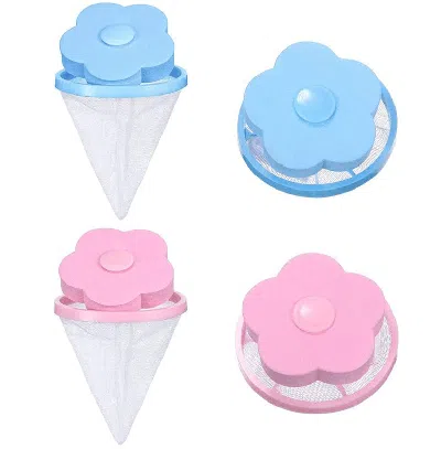 Eruule 2 Pcs Floating Pet Fur Catcher Laundry Lint Pet Hair Remover For Washing Machine In Blue