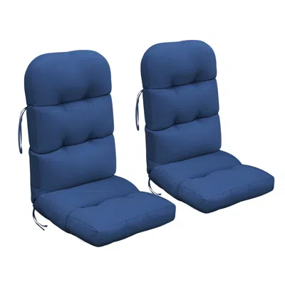 Eruule 2 Pcs Indoor Or Outdoor Waterproof Adirondack Chair Seat And Back Cushion In Blue