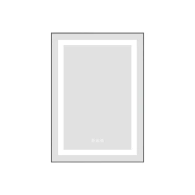 Eruule 20 X 28 Inch Led Bathroom Mirror With Front And Backlight, Wall Mounted Vanity Mirror With Aluminum  In Gray