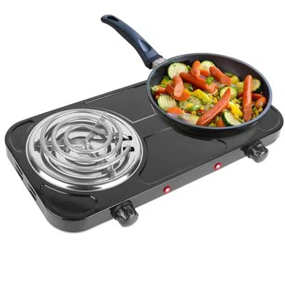 Eruule 2000w Electric Double Burner Portable Coil Heating Hot Plate Stove Countertop Rv Hotplate With Non S In Gray