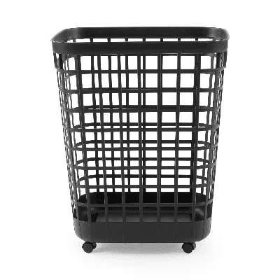 Eruule 2.6-bushel White Rolling Laundry Hamper With Easy-clean Plastic And Smooth-glide Wheels