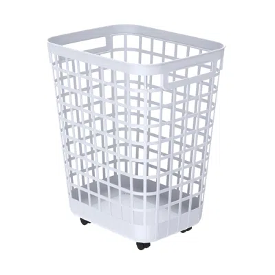 Eruule 2.6-bushel White Rolling Laundry Hamper With Easy-clean Plastic And Smooth-glide Wheels
