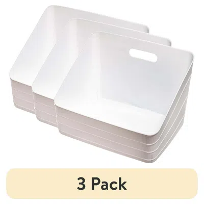 Eruule (3 Pack)wide Plastic Slanted Closet Organizer, Arctic White