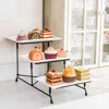 Eruule 3-tier Plastic Serving Tray Dessert Server Display Serving Stand Dinnerware With 3 Rectangular Plast In White