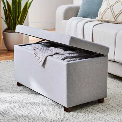 Eruule 30" Hinged Storage Ottoman, Gray