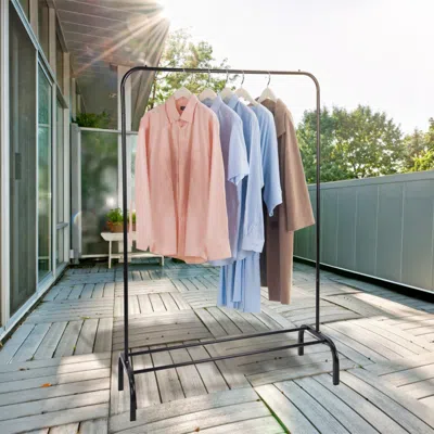 Eruule 33lbs Loading Garment Racks Freestanding Clothing Racks Clothes Rack Stands Organizer With Bottom Sh In Black