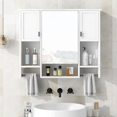 Eruule 35'' X 28'' Modern Wall Mounted Bathroom Storage Cabinet, Bathroom Wall Cabinet With Mirror, Medicin In White