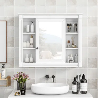 Eruule 35'' X 28'' Wall Mounted Bathroom Storage Cabinet, Medicine Cabinet, Modern Bathroom Wall Cabinet Wi In White