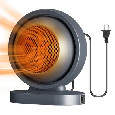 Eruule 380w Space Heater With 30° Tilting Angle 3s Fast Heating Portable Desktop Electric Heater For Indoor In Gray