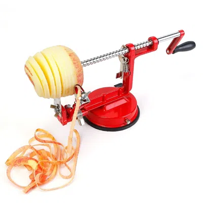 Eruule 3in 1 Apple Corer Slicer Peeler Manual Rotation Potato Fruit Core Slicer Kitchen Hand Cracking Corer In Red