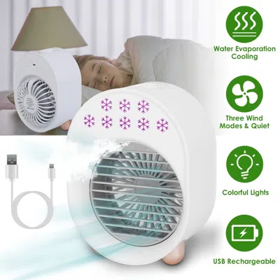 Eruule 4 In 1 Portable Mini Desktop Air Conditioner Fan Water Mist Cooling Fan