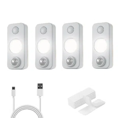 Eruule 4 Pcs Of High-quality Motion-sensing Lights, Wall Lights, Equipped With Usb Charging Cables And Acce