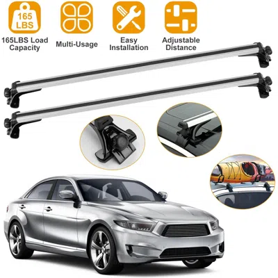 Eruule 47.24in Universal Top Roof Rack Cross Bar Cargo Carrier Aluminum Crossbar Rack W/ 165lbs Capacity Fi