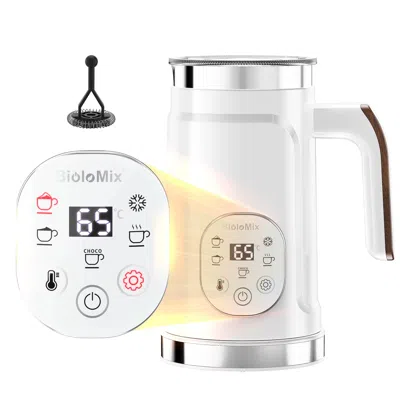 Eruule 5-in-1 Milk Frother With Led Touch Screen - Versatile Hot And Cold Foam Maker For Lattes, Coffee, An In White