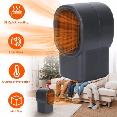 Eruule 500w Portable Electric Space Heater Mini Desktop Fan Heater Personal Small Space Heater For Home Off In Black