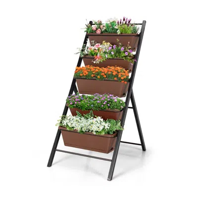 Eruule 5-tier Vertical Garden Planter Box Elevated Raised Bed With 5 Container